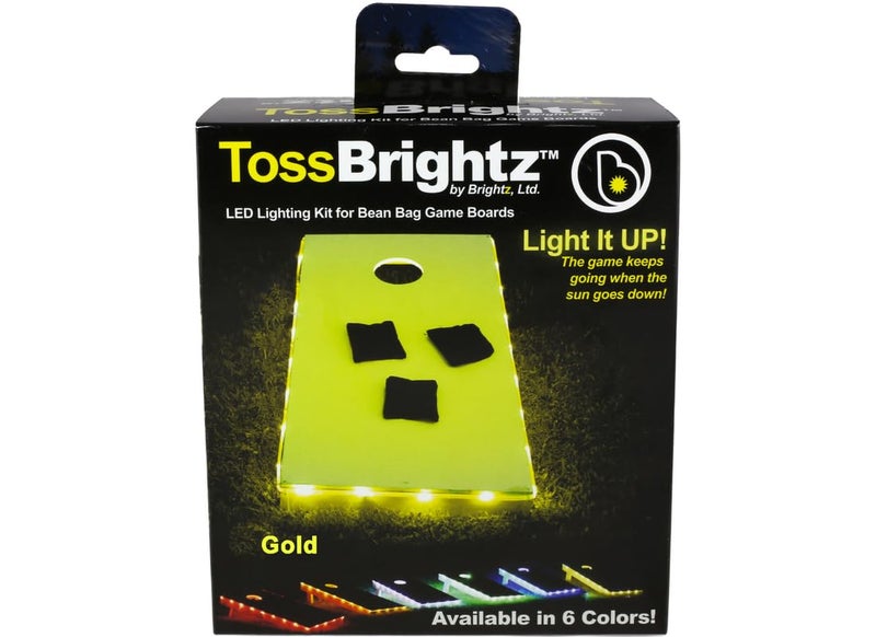 Brightz TossBrightz Gold Led Cornhole Lights Led Corn Hole Lights Cornhole Led Lights for Hole and Board Corn Hole Board Light Kit Light Up Cornhole Set Glow in The Dark Cornhole Board - Image 4